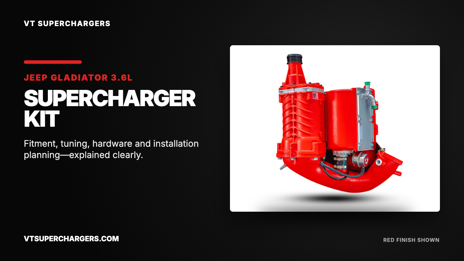 Red VT Superchargers Jeep Gladiator 3.6L supercharger kit